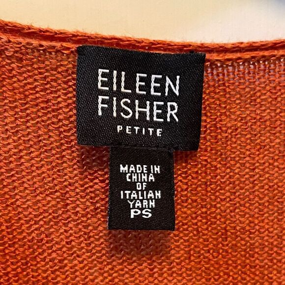 Eileen Fisher burnt orange button down sweater Size S Petite - Picture 5 of 7